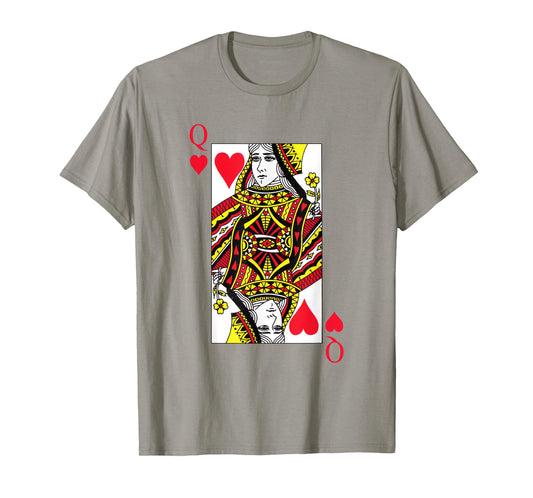Queen Red Hearts Costume Blackjack Cards Poker 21 Q Tee T-Shirt