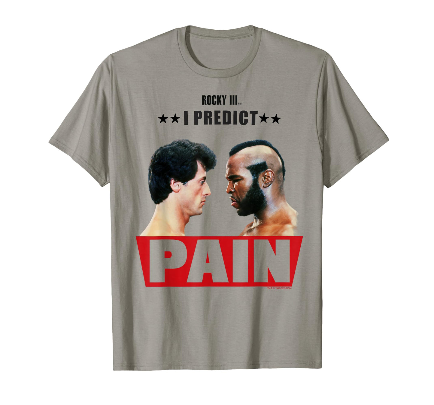 Rocky 3 I Predict Pain Rocky and Clubber Face Off Portrait T-Shirt
