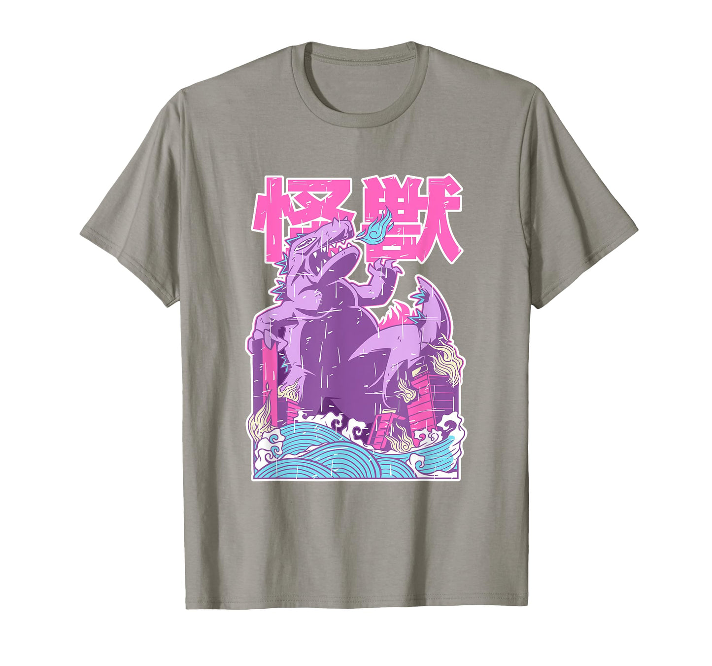 Kaiju Vintage Anime Japanese Monster City Attack Cute Pastel T-Shirt