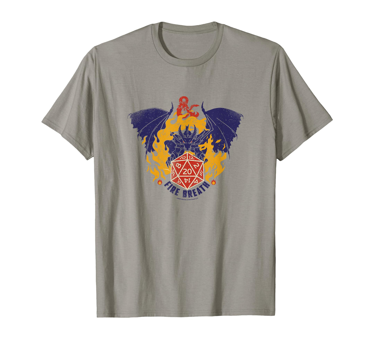Dungeons & Dragons Fire Breath Dragon Flames Dice Logo T-Shirt