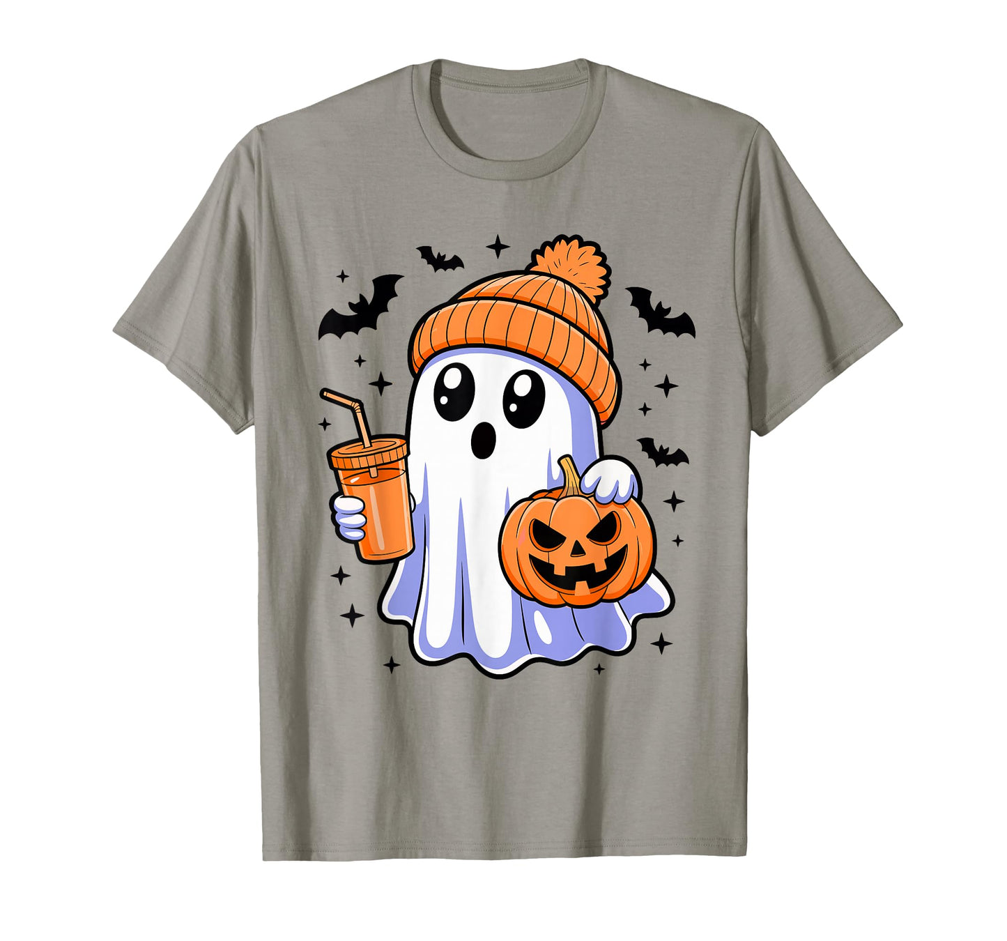 Ghost Drinking Coffee Halloween Costume Funny Coffee Lover T-Shirt