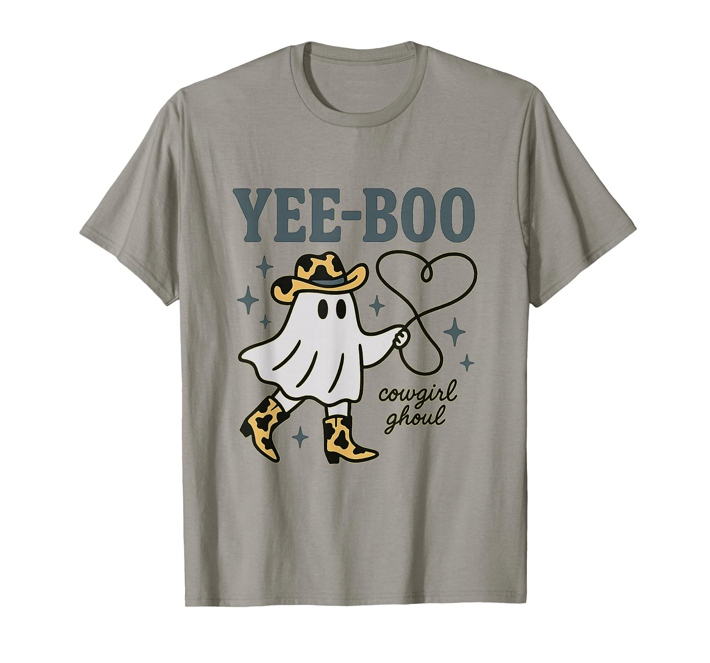 YEE Boo Cowgirl Ghoul Funny Ghost Western Halloween Rodeo T-Shirt