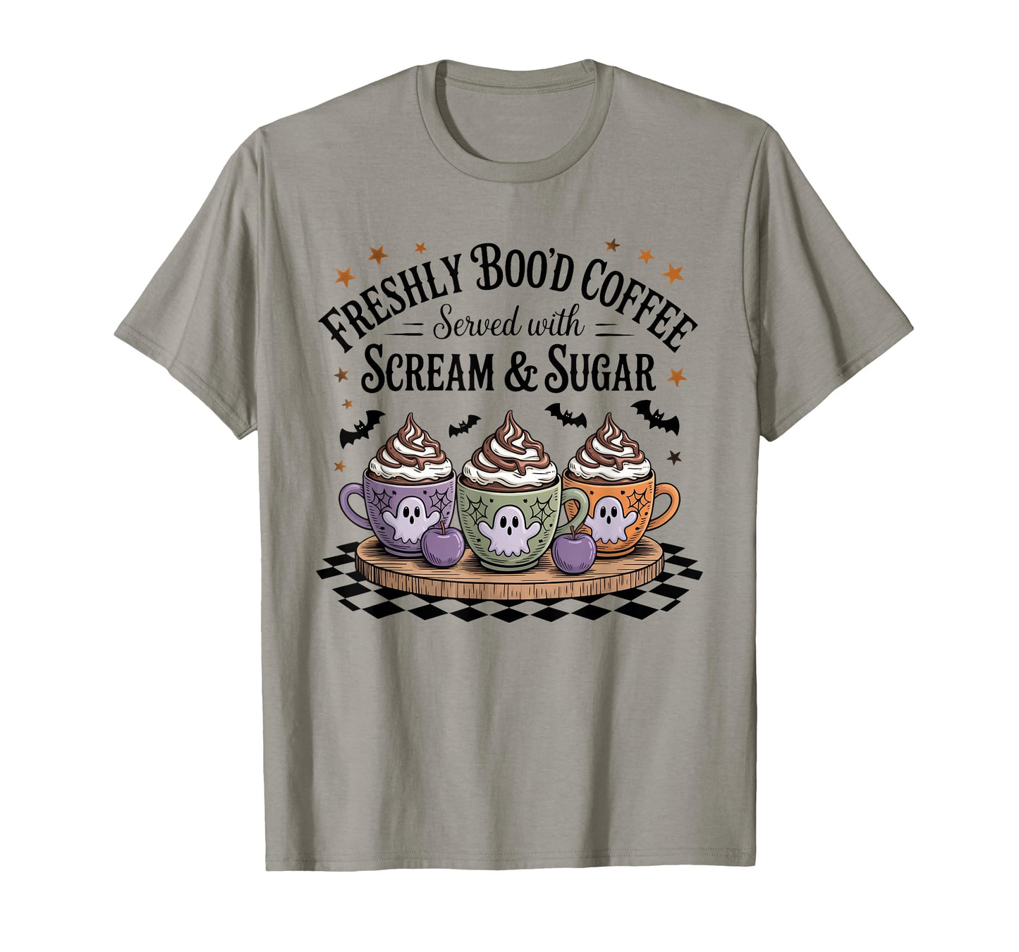 Retro Freshly Boo'd Coffee Lovers Boujee Ghost Halloween T-Shirt