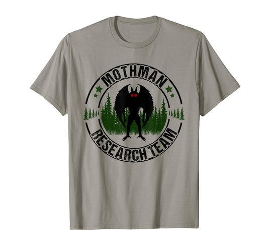 Mothman Research Team Men Women Kids Moth Man Search Cryptid T-Shirt