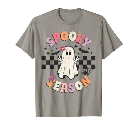 Spooky Season Retro Happy Halloween Ghost T-Shirt