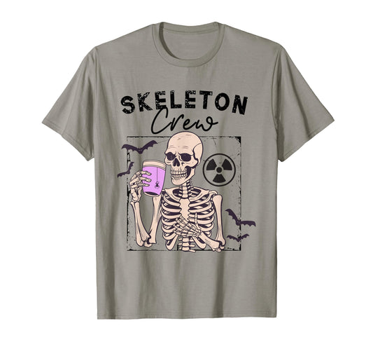 Radiology Halloween Xray Tech Skeleton Coffee Crew CT Tech T-Shirt