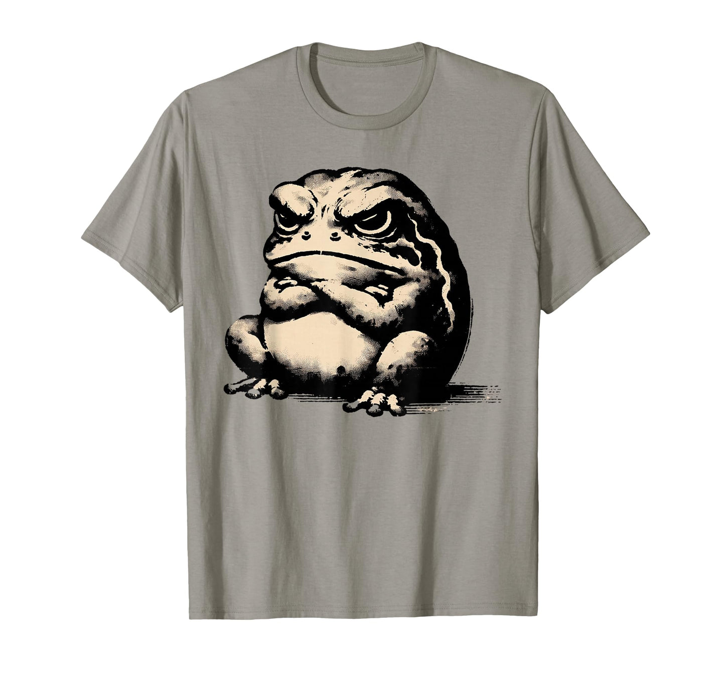Classic Silhouette Animal Lover Japanese Art Grumpy Frog T-Shirt