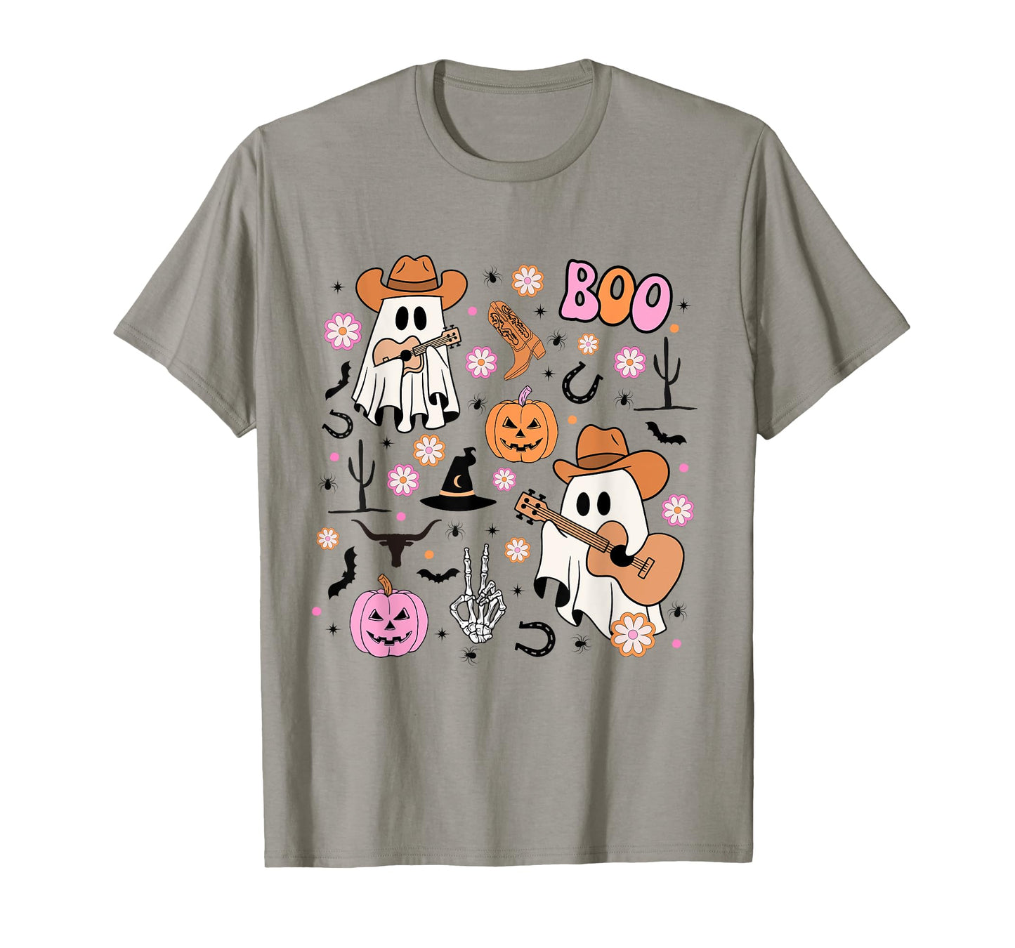 Spooky Ghost Cowboy Cute Halloween Boo Western Retro Pastel T-Shirt