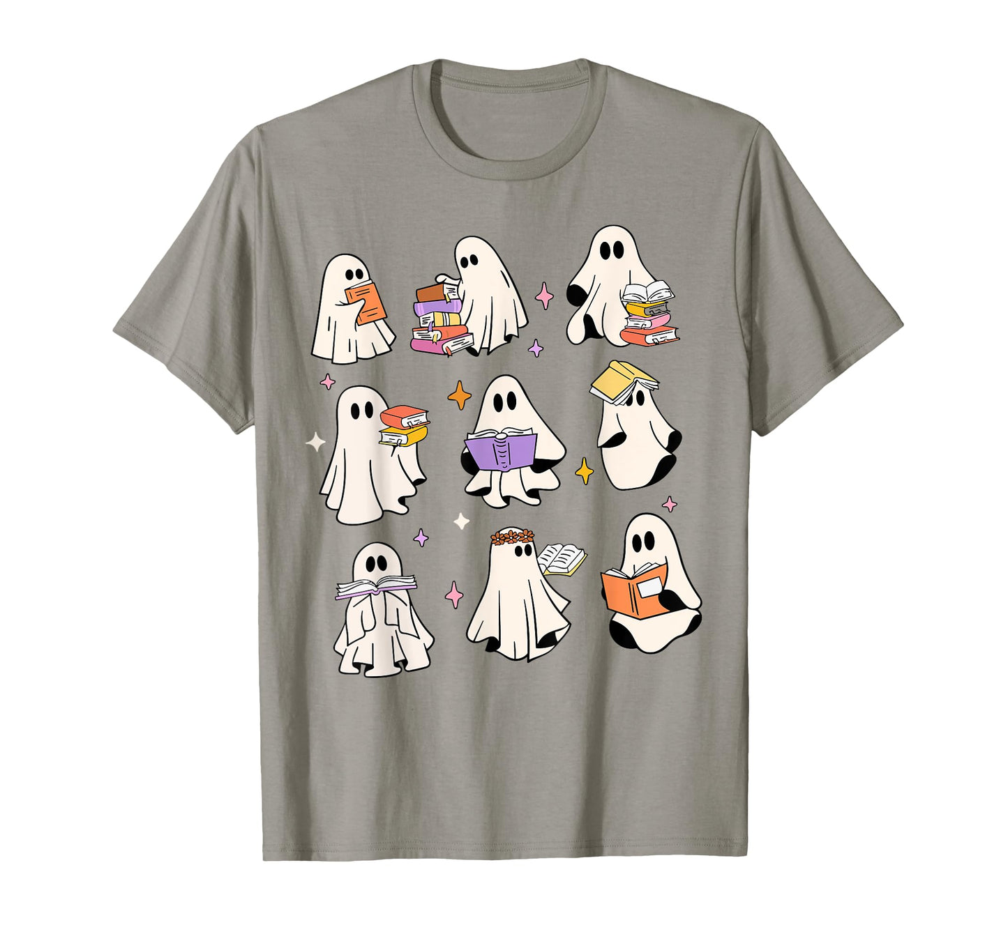 Vintage Halloween Reading Ghost Autumn Shirt Fall Spooky Tee T-Shirt