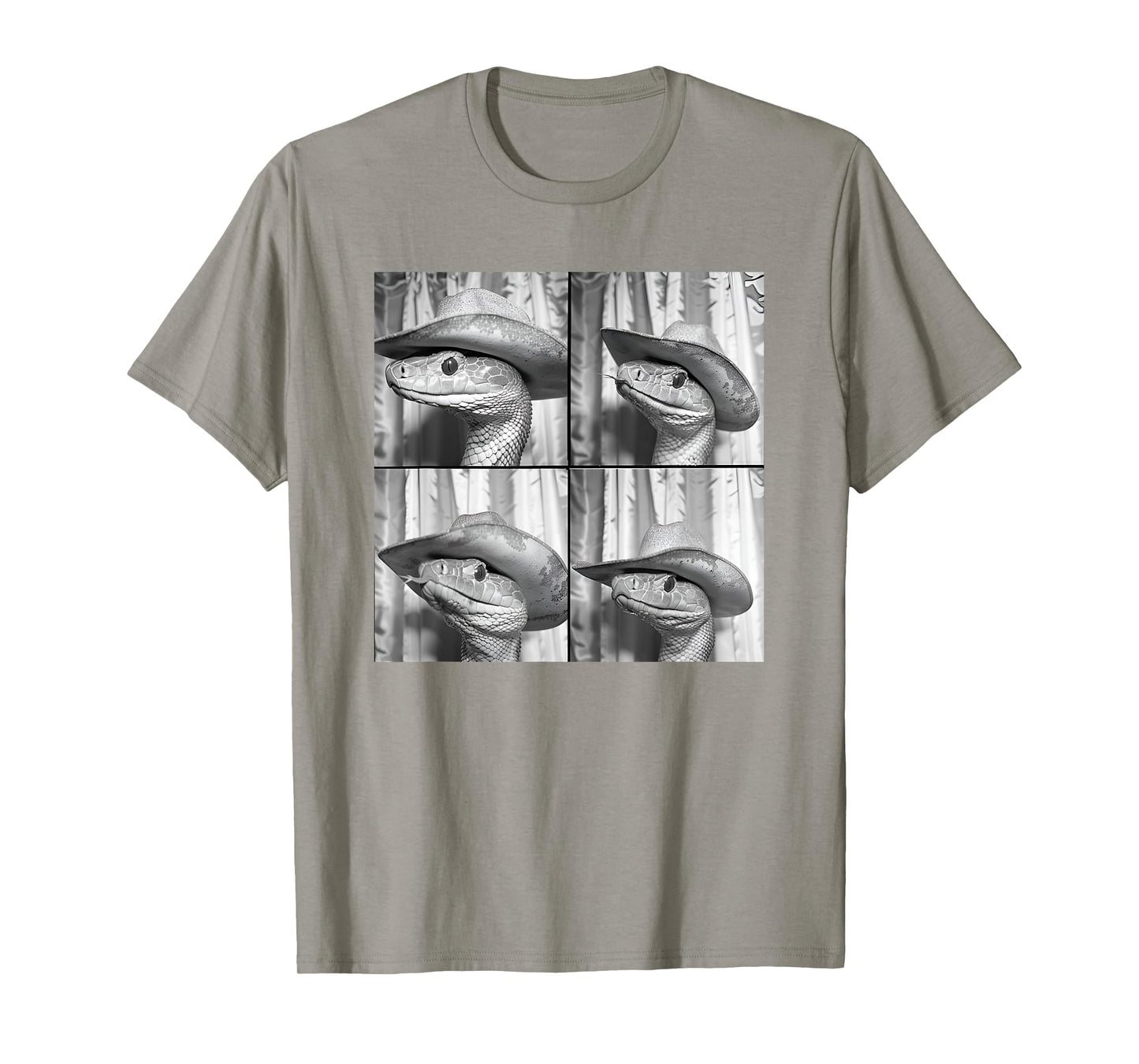 Snake In Cowboy Hat Funny Animal Photobooth Snake Face T-Shirt
