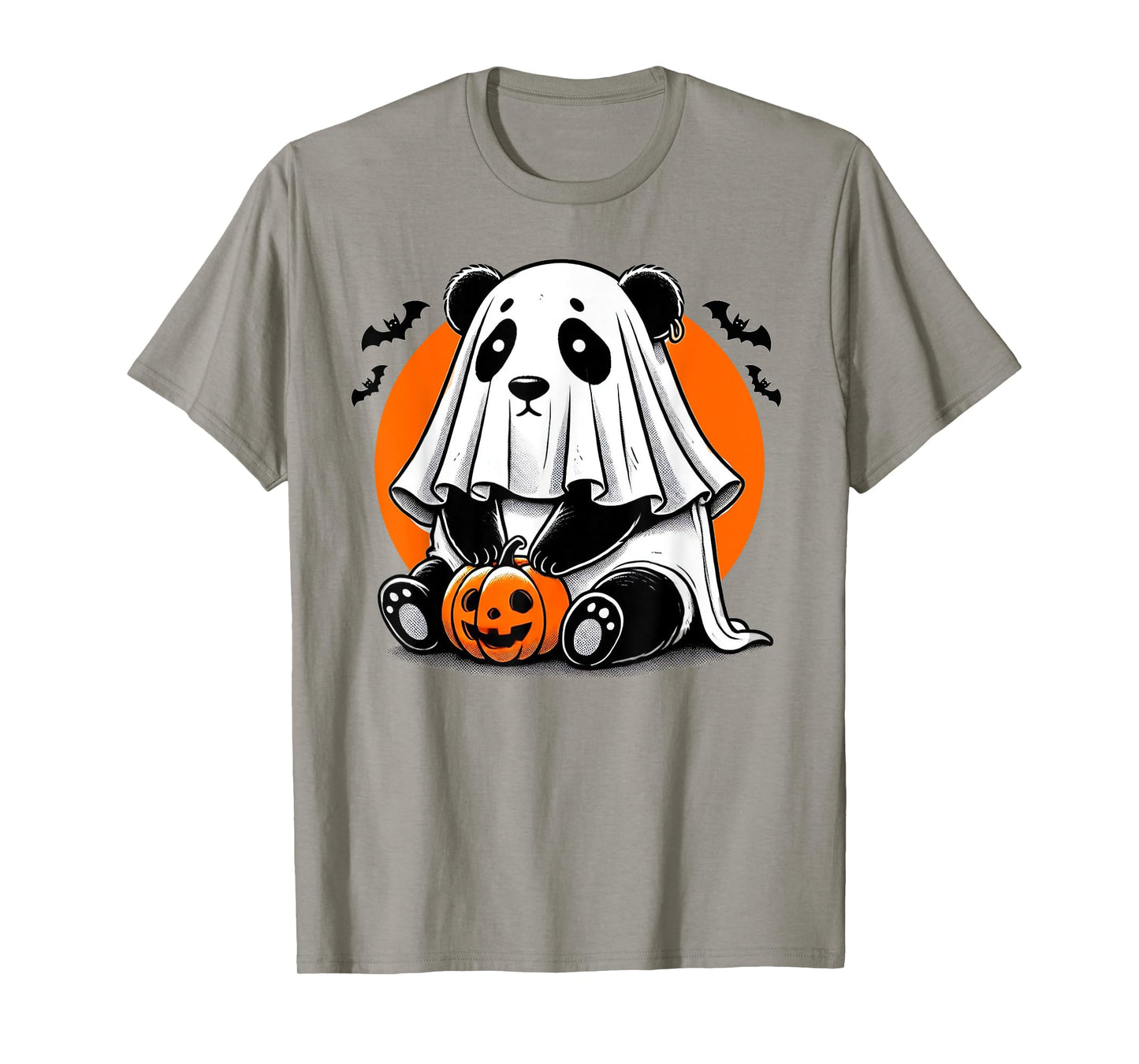 Spooky Panda Wearing A Ghost Halloween Costume Funny Horror T-Shirt