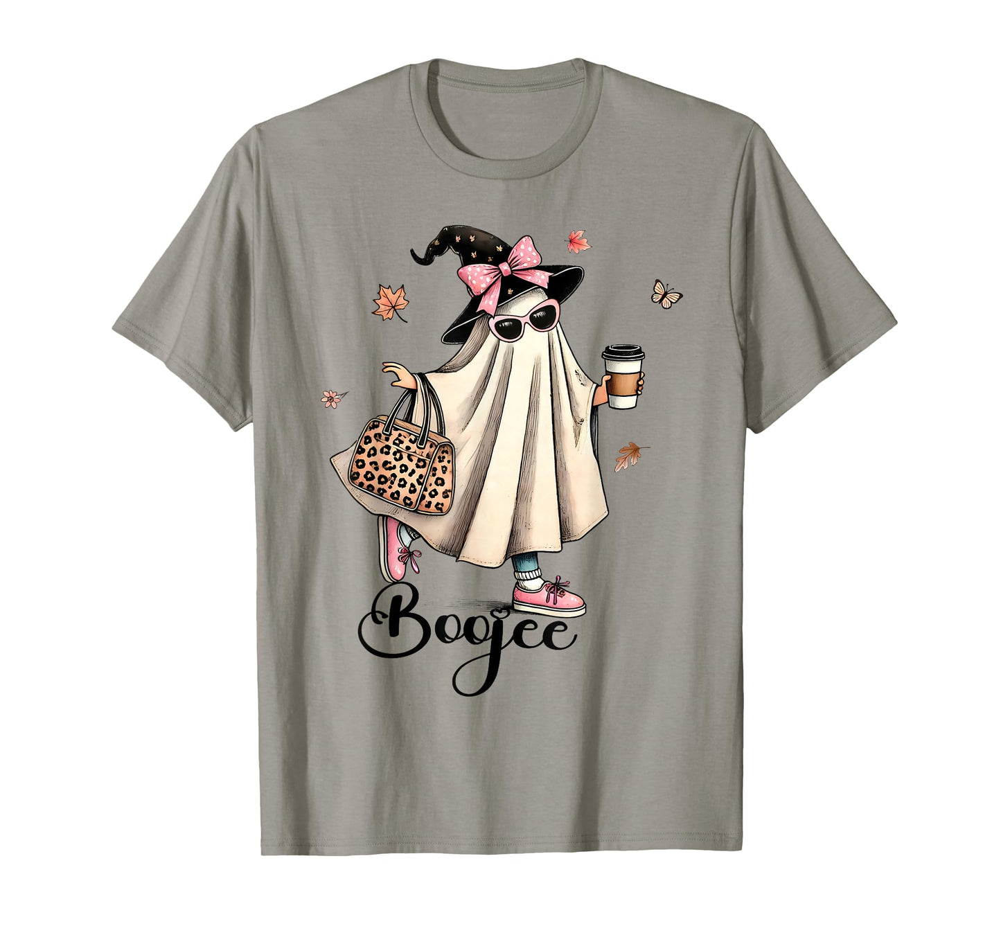 Boo Jee Ghost Ice Coffee Coquette Bow Halloween Women Girl T-Shirt