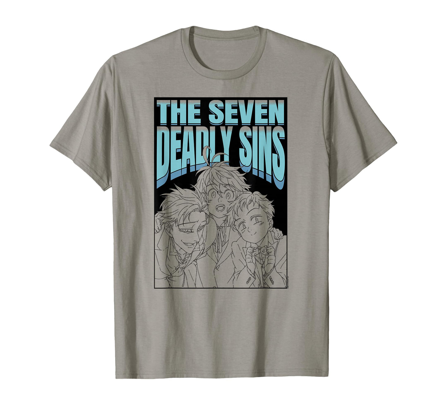 The Seven Deadly Sins Character Outlines with Logo Anime T-Shirt