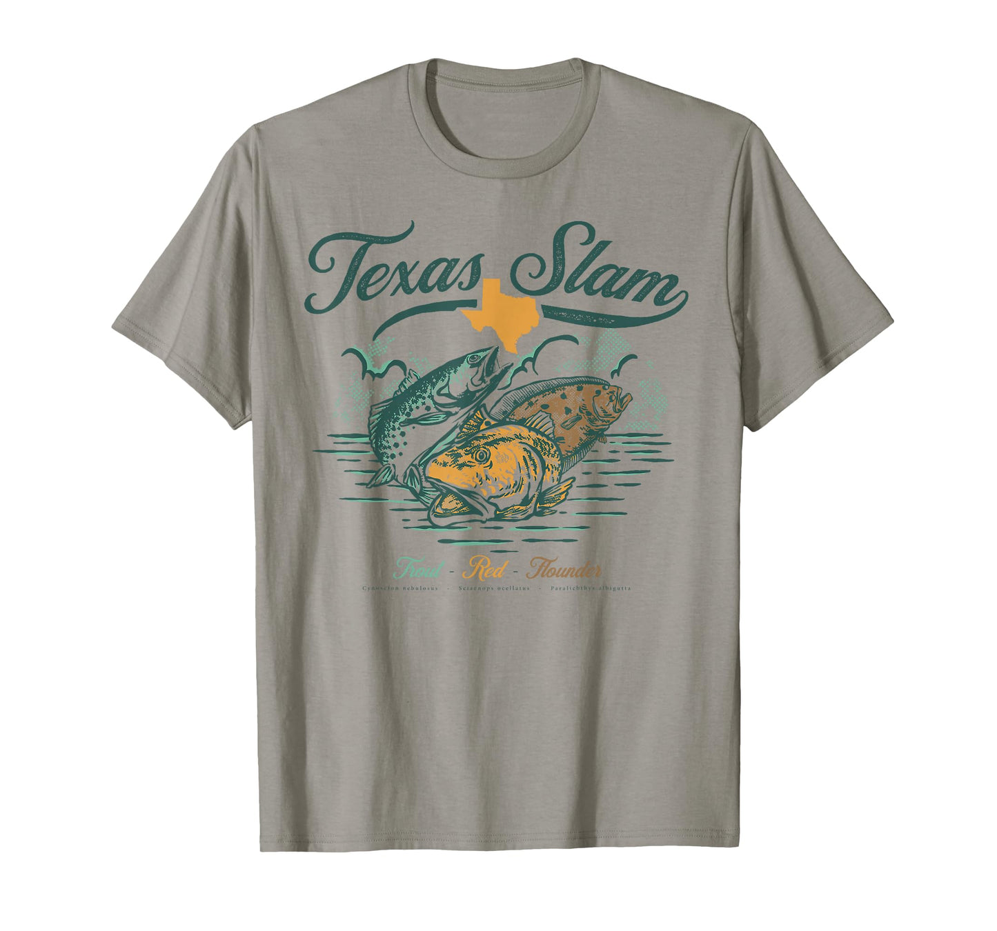 Gulf Coast Fishing Texas Slam - Trout Red Flounder T-Shirt