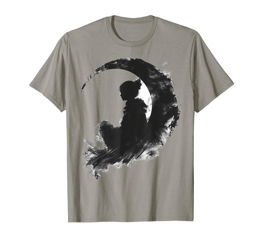 Anime Moon Graphic Art Girl Motif Anime T-Shirt