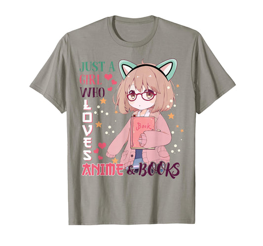 Girl Who Love Anime Books-Shirt Kids Teen Youth Toddler Cute T-Shirt