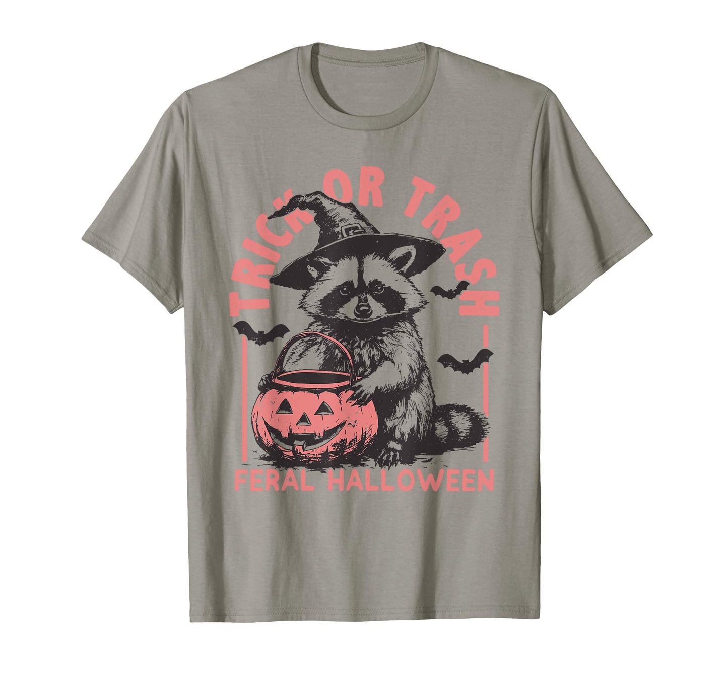 Trick or Trash Funny Raccoon Halloween Vintage Ghost Costume T-Shirt