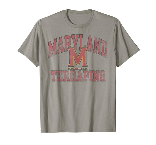 Maryland Terrapins Vintage Worn Gray Officially Licensed T-Shirt