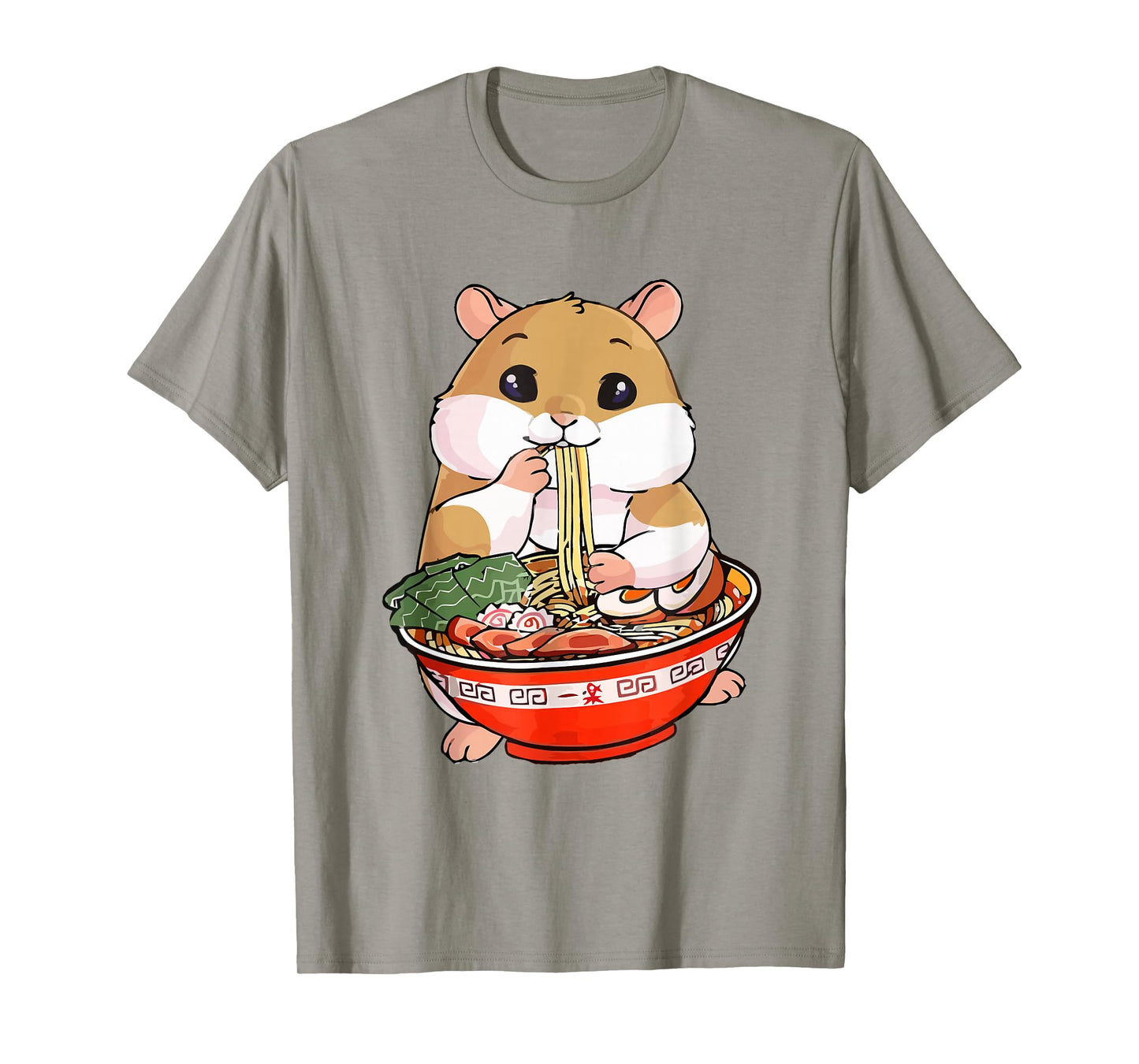 Kawaii Hamster Eating Ramen Noodles Anime T-Shirt