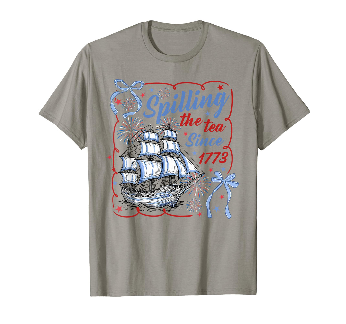 Spilling The Tea Since 1773 Coquette Bow Us History Teacher T-Shirt