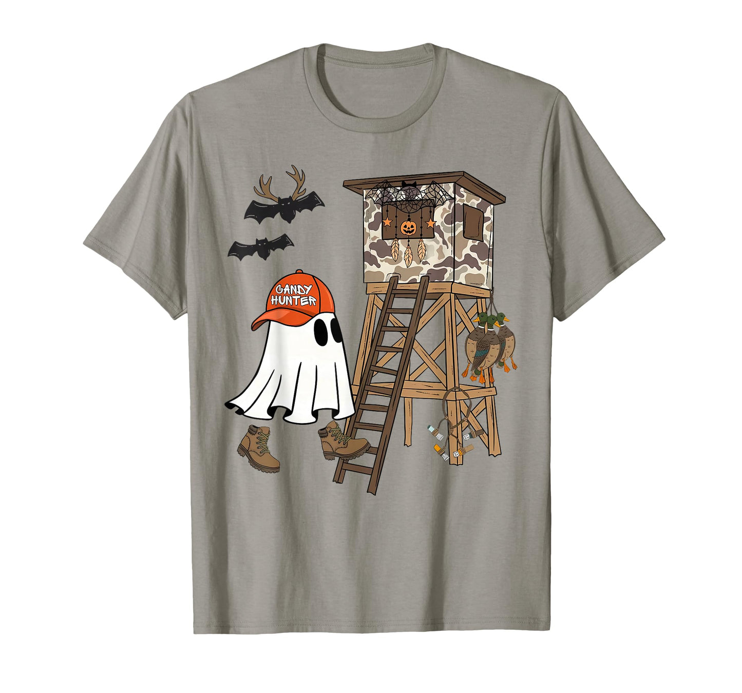Candy Hunter Camo Ghost Boys Halloween Deer Duck Hunting T-Shirt
