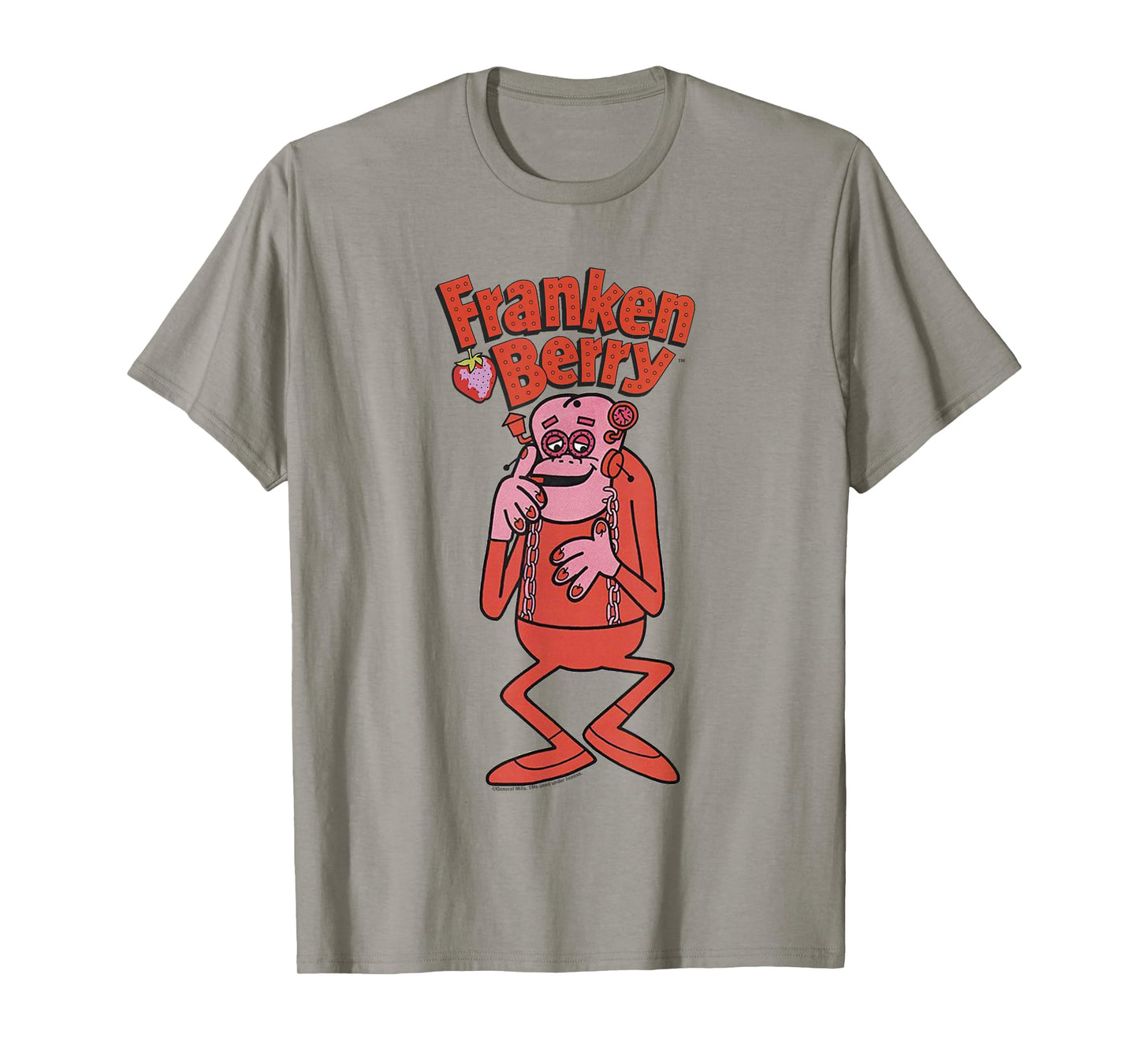 Franken Berry Vintage Strawberry Cereal Monster Mascot Logo T-Shirt
