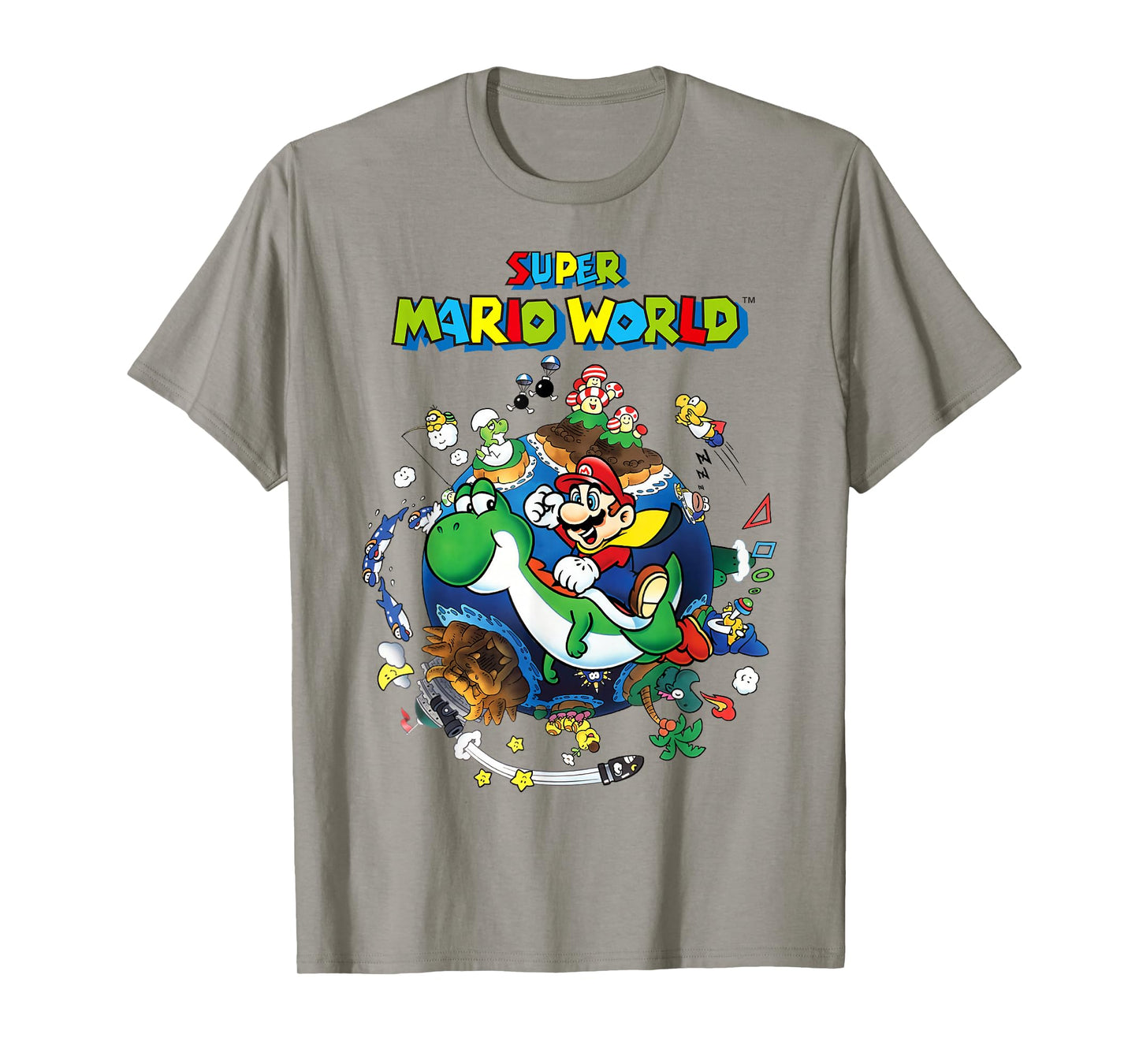 Super Mario World Yoshi & Mario Around The World T-Shirt