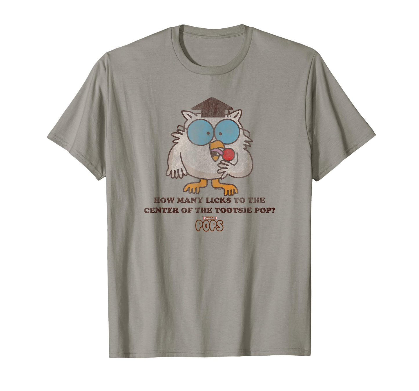 Tootsie Roll Pop Owl How Many Licks To The Center T-Shirt