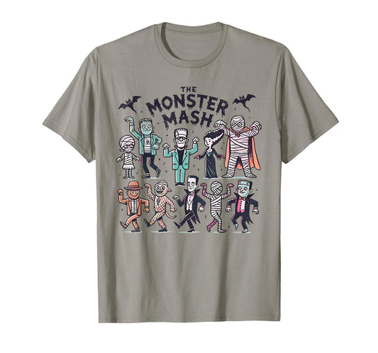 Monster Mash Spooky Season Halloween Mummy Witch Vampire T-Shirt