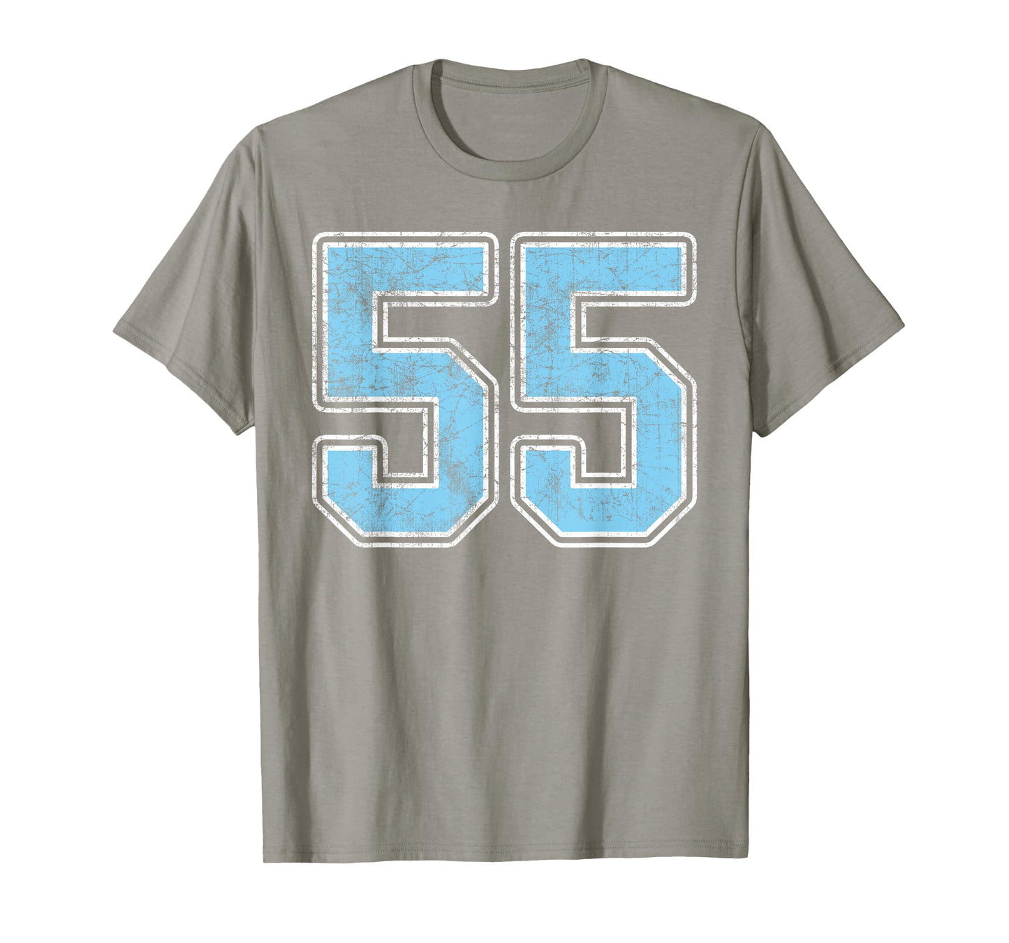 Baby Blue White Number 55 Jersey Player Uniform #55 T-Shirt