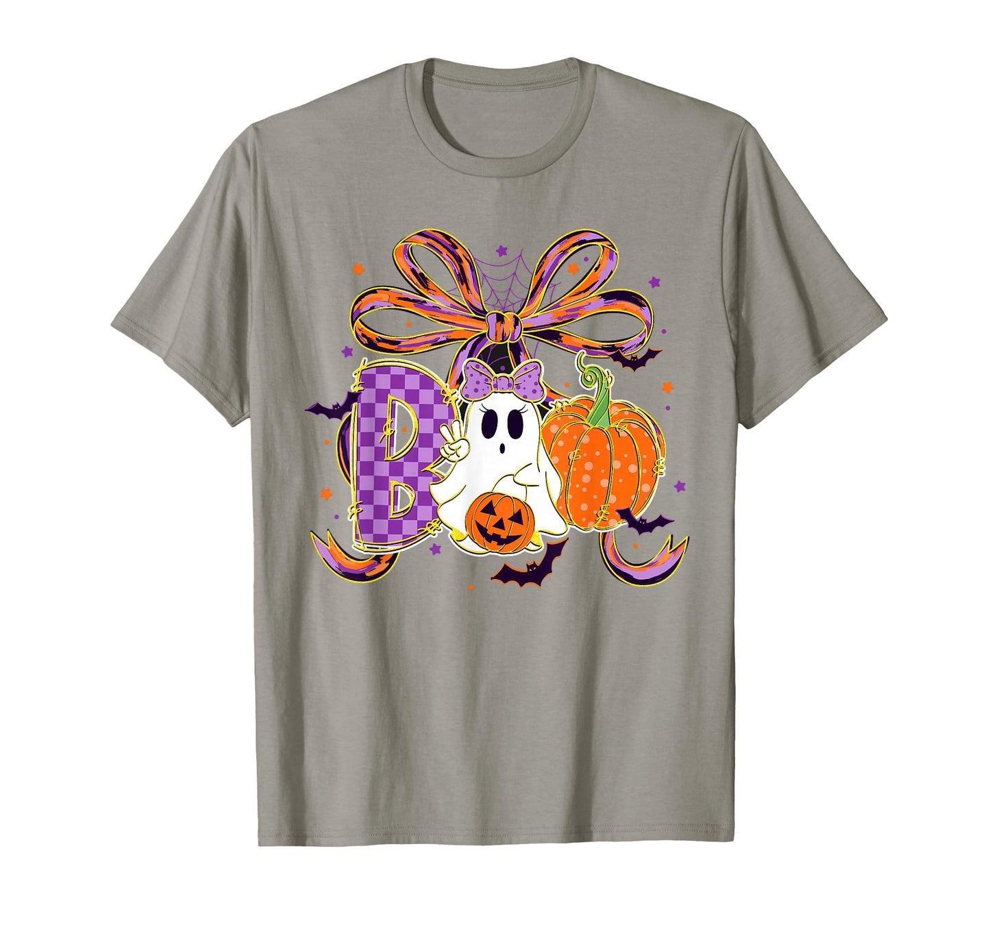 Cute Boo Ghost Coquette Bow Halloween Costume Spooky Season T-Shirt