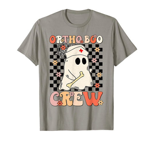 Ortho Boo Crew Ghost Pumpkin Orthopedic Nurse Halloween T-Shirt