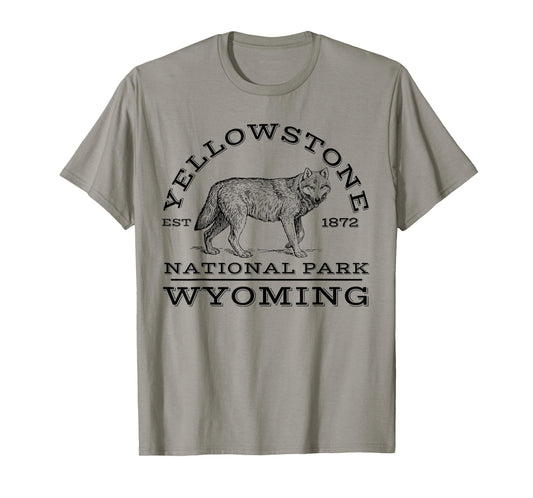 Yellowstone National Park Wolf Wyoming Hike Outdoors T-Shirt