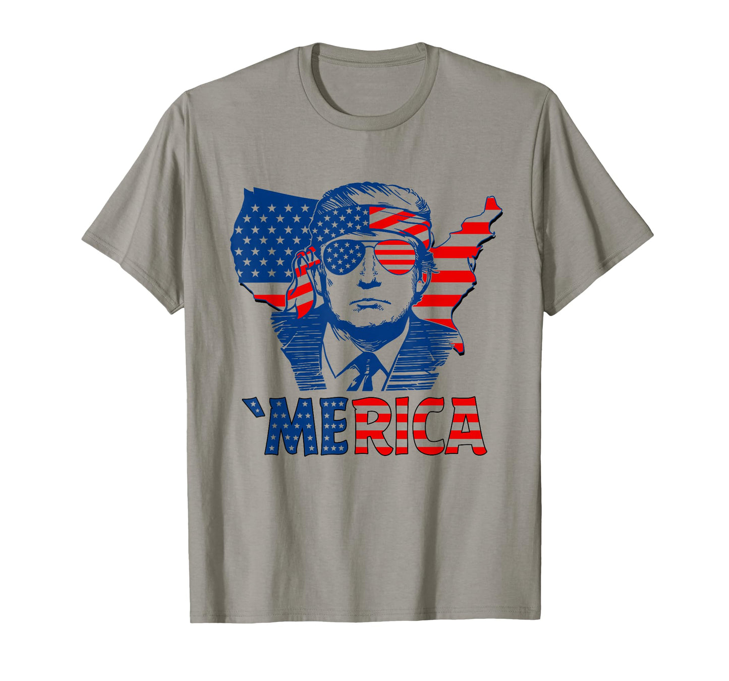 'Merica Trump Happy 4th of July Trump Patriot American Flag T-Shirt