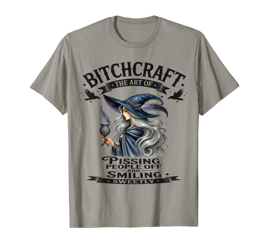 Halloween Vintage Witch Bitchcraft Gothic Pin Up Girl Sassy T-Shirt