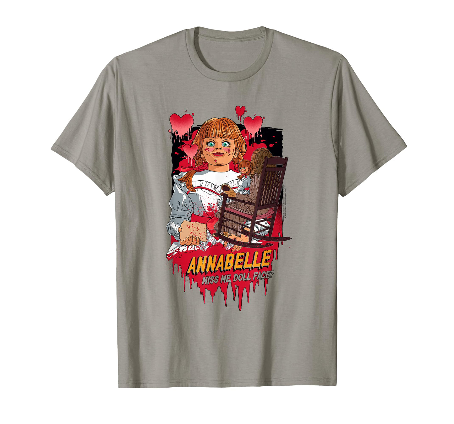Annabelle Miss Me Doll Face? Illustrated Horror Movie T-Shirt