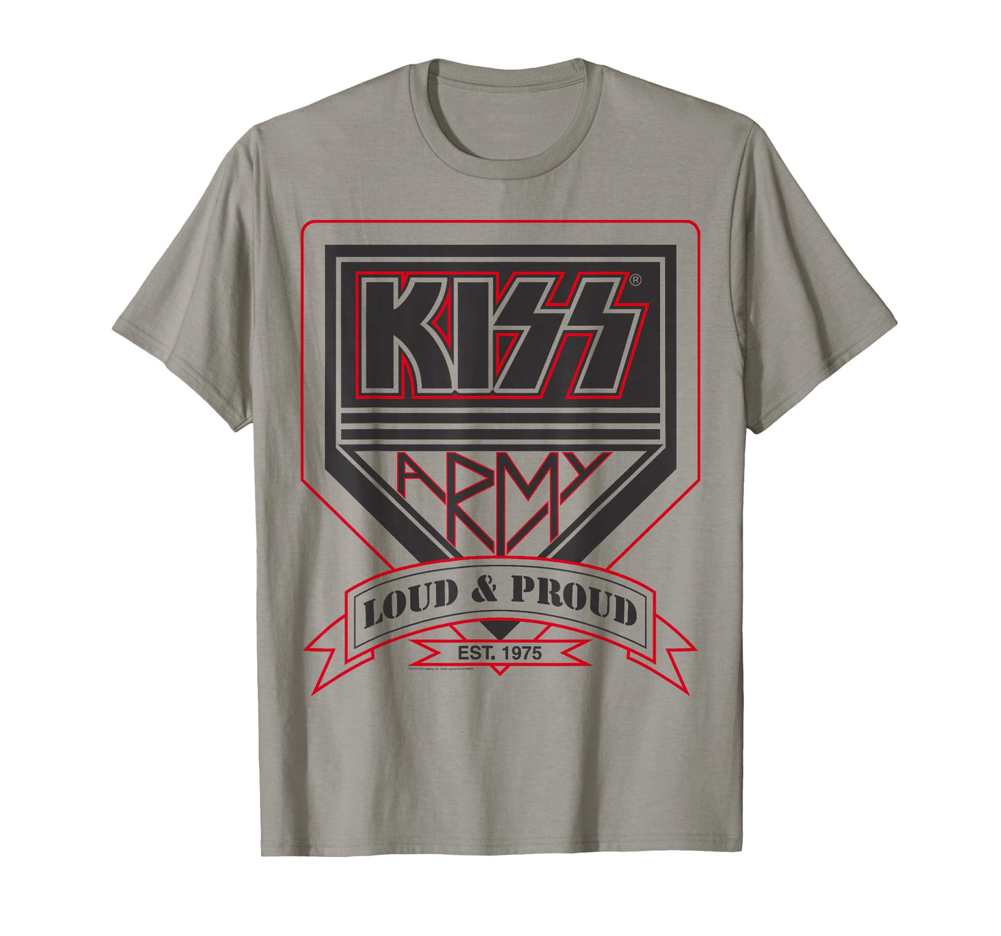 KISS - Official KISS Kollection T-Shirt, Unisex-Adults, Short Sleeve, T-Shirt, Military Green, Small