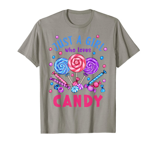 Just a Girl Who Loves Candy Lollipop Women Toddler Kids T-Shirt