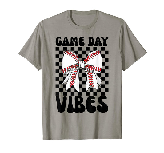 Game Day Vibes Coquette Bow Baseball Mama for Women T-Shirt