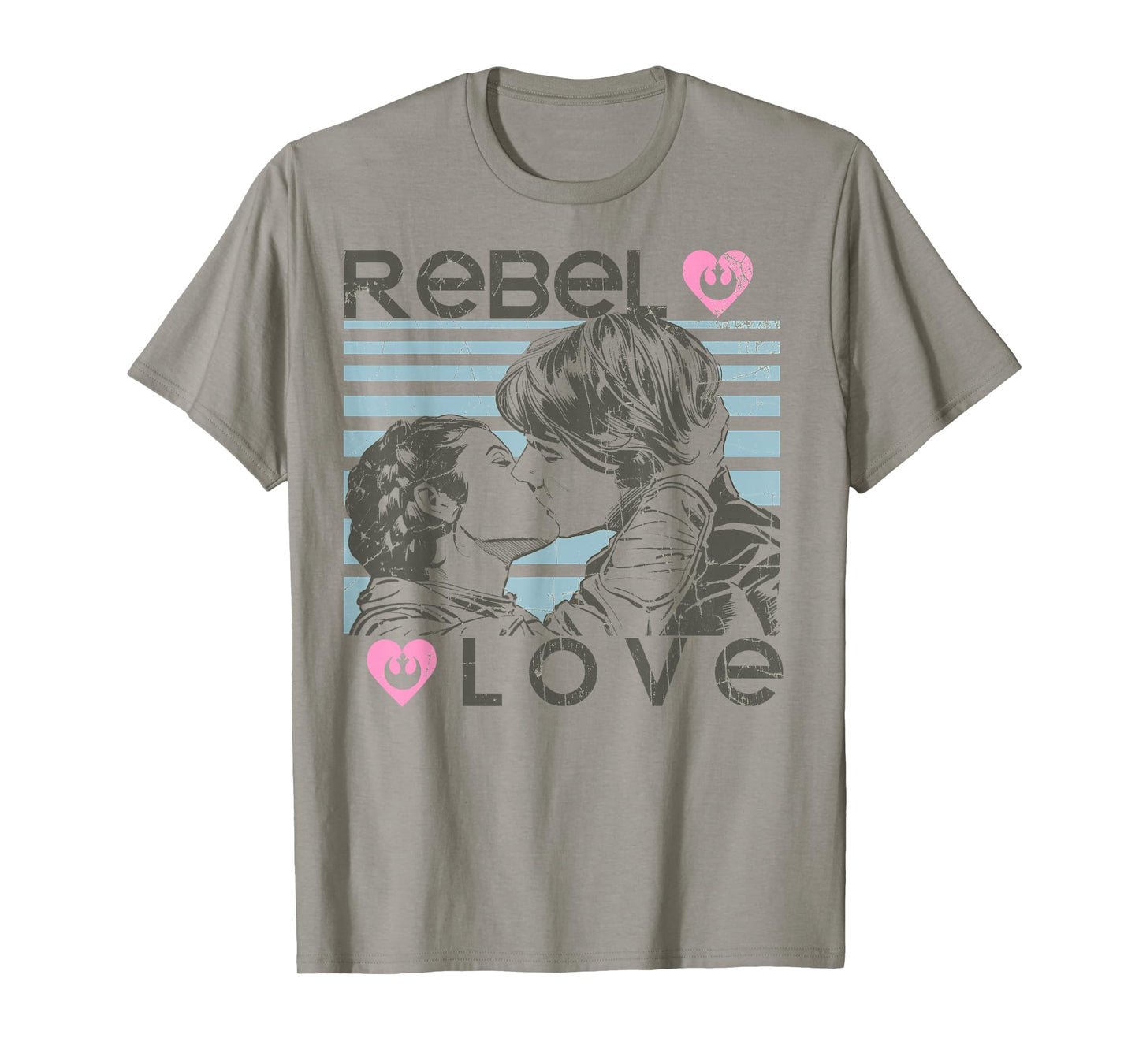 Star Wars Han Leia Rebel Love Kiss Graphic T-Shirt