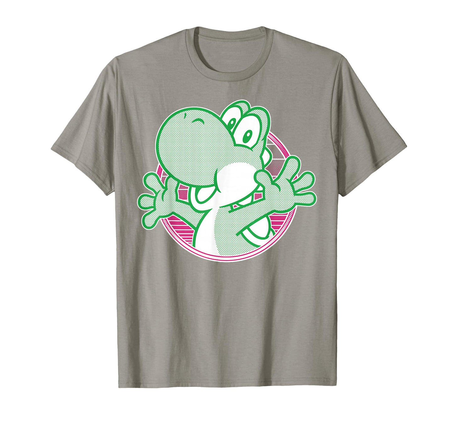 Super Mario Yoshi Neon Circle Portrait T-Shirt