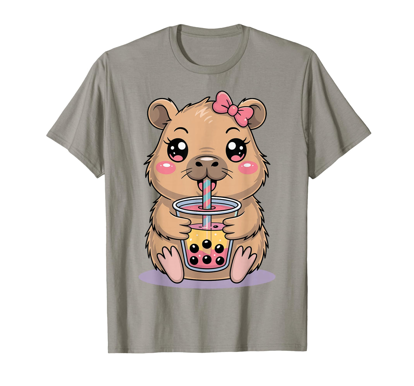 Cute Capybara Ramen Kawaii Anime Noodles Kids Girls T-Shirt