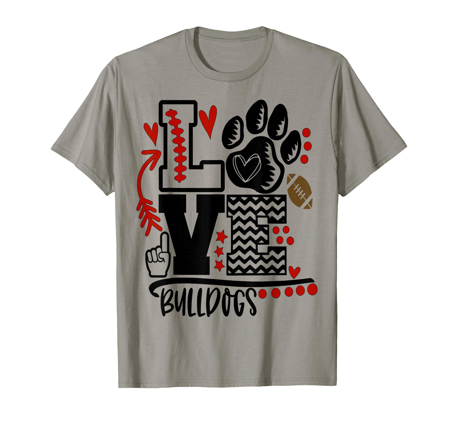 Bulldogs Paw Mom School Spirit T-Shirt