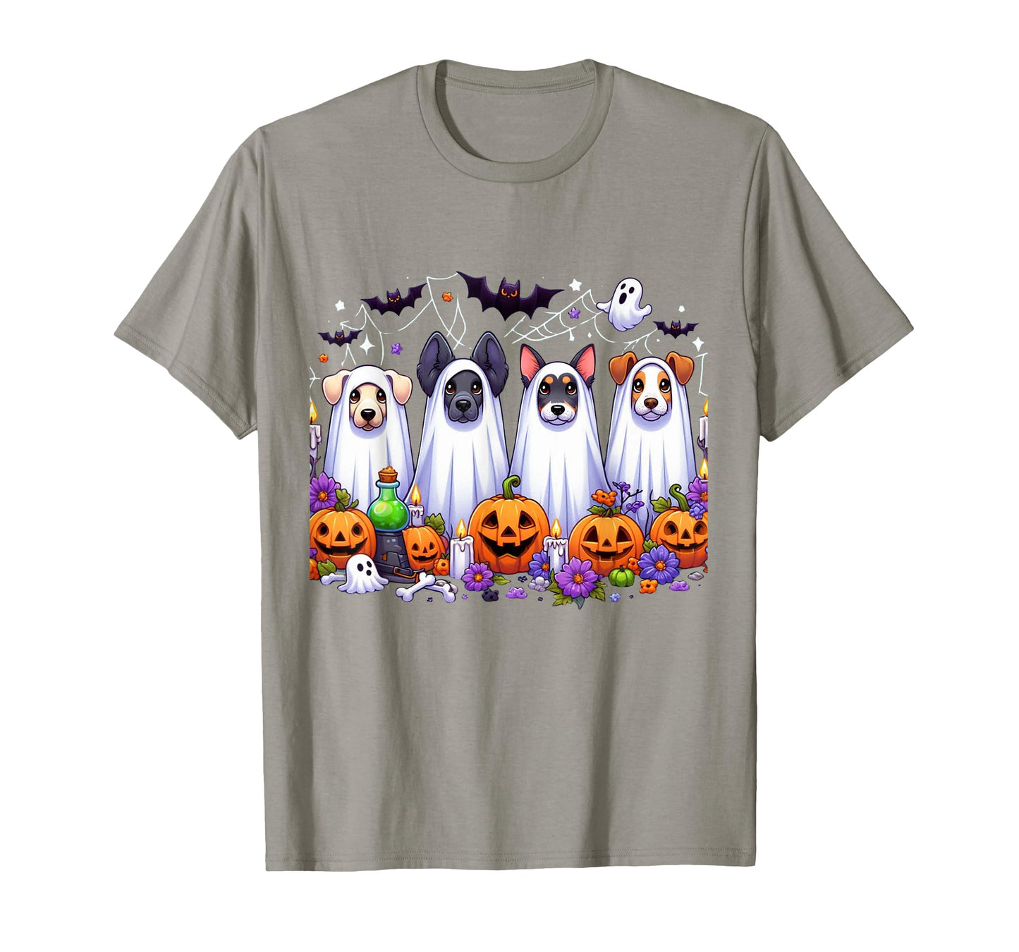 Dog Ghost Cute Dog Dressed As Ghost Funny Halloween Dog T-Shirt