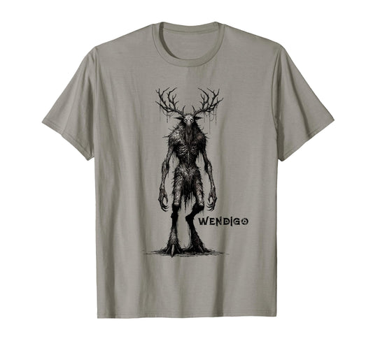 Wendigo Monster Skinwalker Cryptid Evil Horror Monster T-Shirt