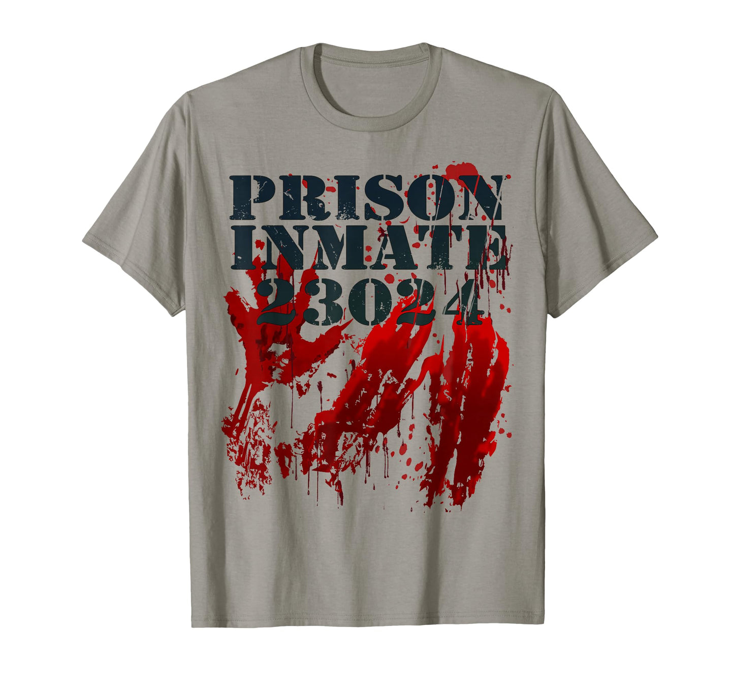 Prison Inmate Shirt Zombie Bloody Blood Splatter Halloween T-Shirt