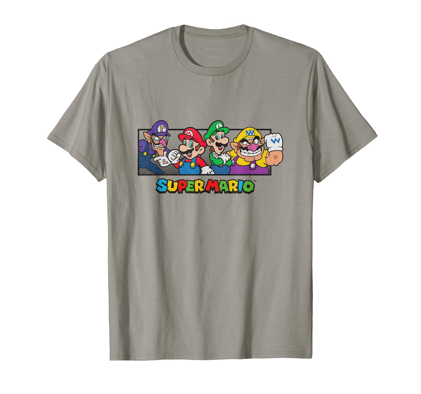 Super Mario Group Shot Mario Luigi Wario Waluigi Retro T-Shirt