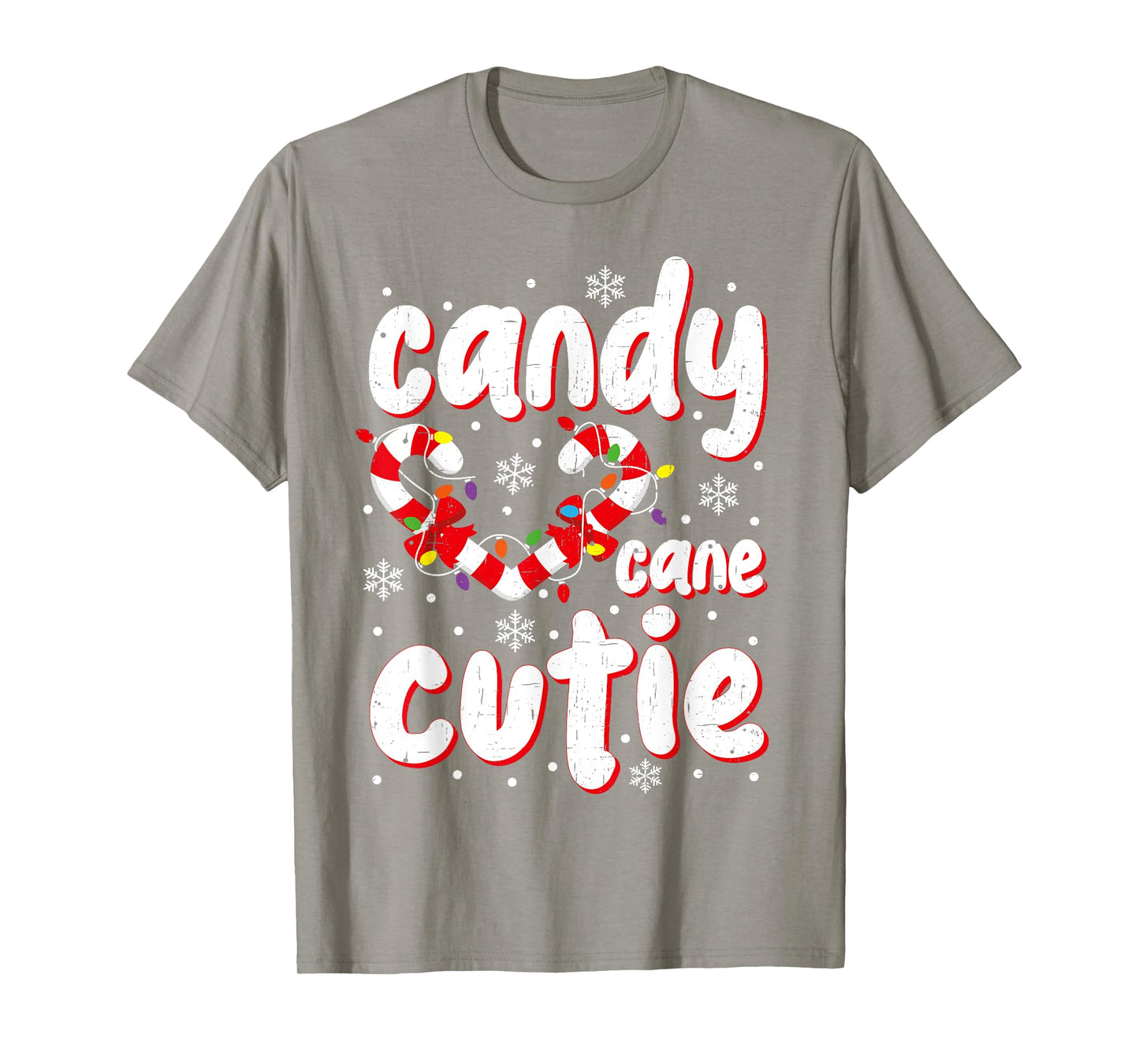 Christmas Candy Cane Cutie Santa Xmas Kids Toddler Women Men T-Shirt