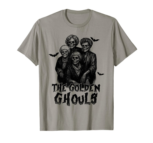 The Golden Ghouls Funny Halloween Skeleton Skull Women's T-Shirt