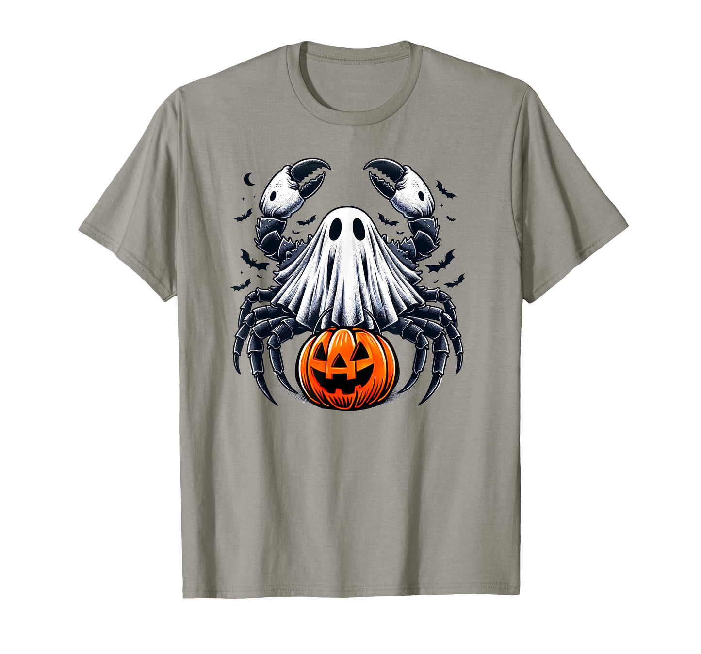 Spooky Crab Ghost Halloween Jackolantern Funny Shellfish T-Shirt